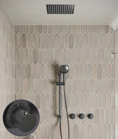 Saniclear Plus Curved inbouw regendouche met inbouw douchekop 30x30cm, glijstang en 2 standen handdouche verouderd ijzer - gunmetal
