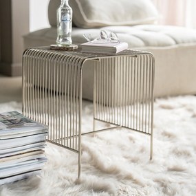 Retro Bijzettafel Zilver - 37 X 35cm.