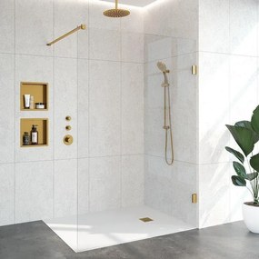 BRAUER Void inloopdouche helder glas 140x200 incl. glascoating PVD goud geborsteld GS-VOI1H140200GG