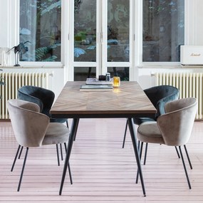 BePureHome Admit Velvet Eetkamerstoel Khaki