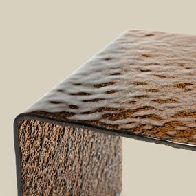 Glazen Salontafel Retro Bruin - 110 X 55cm.