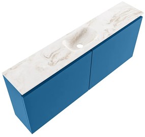 Mondiaz Ture DLux toiletmeubel 120cm jeans met wastafel frappe midden zonder kraangat