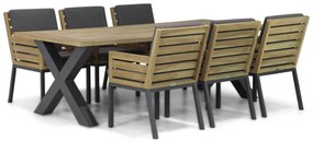 Tuinset 6 personen 240 cm Teak Old teak greywash Lifestyle Garden Furniture Dakota/Cardiff