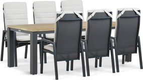 Tuinset 6 personen 230 cm Aluminium Grijs Lifestyle Garden Furniture Vivaro/Veneto