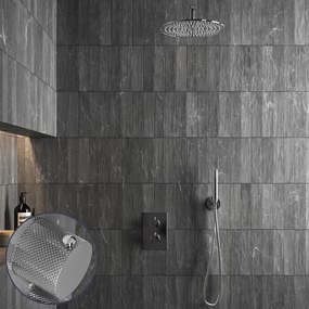 Saniclear Talpa Curved inbouw regendouche met 30cm hoofddouche en muurarm chroom