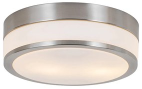 Moderne plafondlamp staal 28 cm IP44  - Flavi