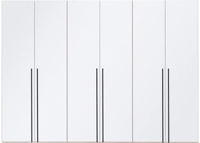 Goossens Kledingkast Easy Storage Ddk, Kledingkast 304 cm breed, 220 cm hoog, 6x glas draaideur