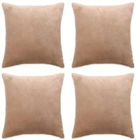 vidaXL Kussenhoezen 4 st 80x80 cm stof beige