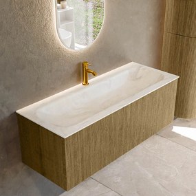 Mondiaz Kurve-dlux 120cm badmeubel dusk met 1 lade en wastafel big large midden 1 kraangat ostra