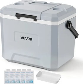 VEVOR Koelbox 22L, Passieve Koelbox, Houdt Inhoud 48 uur Koel, Geïsoleerde Box met IJsvak en Stevig Handvat, Koelbox zonder Elektrisch, Ultralicht voor Kamperen, Concerten en Sport