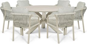 Tuinset 6 personen 150 cm Rope Taupe Lifestyle Garden Furniture Biagio/Xento