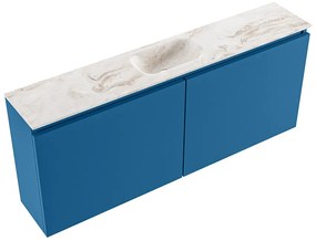 Mondiaz Ture DLux toiletmeubel 120cm jeans met wastafel frappe midden met kraangat