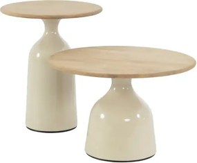 4 Seasons Outdoor June loungetafel crème met rond blad Ø 60 cm SALE Loungetafel   beige weerbestendig