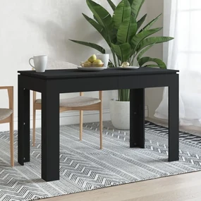 vidaXL Eettafel 120x60x76 cm bewerkt hout zwart