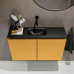 Mondiaz Ture 80cm toiletmeubel ocher met wastafel urban midden geen kraangat