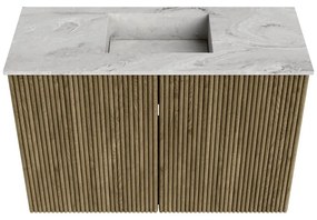 Mondiaz Joya DLux 60cm toiletmeubel dusk met wastafel faye midden zonder kraangat glace