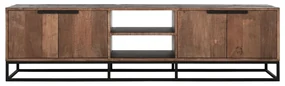 DTP Home Cosmo Groot Tv-meubel Zwart Teak - 205x40x55cm.