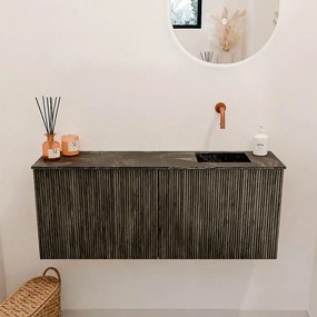 Mondiaz Joya DLux 100cm toiletmeubel shadow met wastafel faye rechts zonder kraangat lava