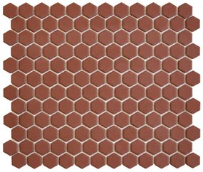 The Mosaic Factory Hexagon mozaïektegel - 26x30cm - wand en vloertegel - Zeshoek/Hexagon - Porselein Terra Cotta Mat HM23012