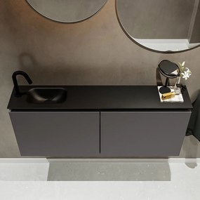 Mondiaz Ture 120cm toiletmeubel dark grey met wastafel urban links 1 kraangat