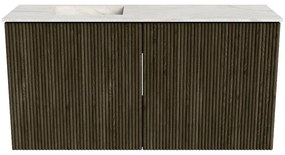 Mondiaz Joya DLux 80cm toiletmeubel shadow met wastafel faye links zonder kraangat ostra
