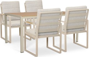 Tuinset 4 personen 160 cm Aluminium Taupe Lifestyle Garden Furniture Alessio/Creta