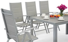 Polywood Verona aluminium tuinset voor 8 personen Garden Point lichtgrijs