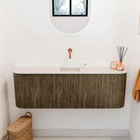 Mondiaz Joya DLux 125cm toiletmeubel ronding links/rechts dusk met wastafel faye midden zonder kraangat meli