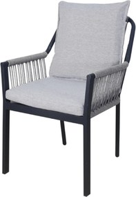 Fleur dining tuinstoel aluminium antraciet rope