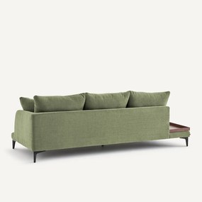Halve bank met tafelblad, van polyester en katoen, MODERNISTE