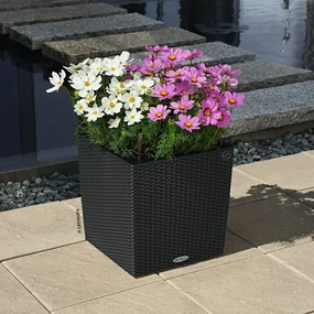 LECHUZA Plantenbak CUBE Cottage 40 ALL-IN-ONE granietkleurig