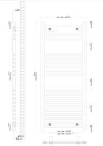 Eastbrook Wingrave handdoekradiator 50x120cm blauw 604W