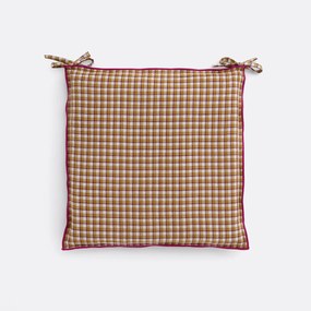 Stoelkussen, geruit katoen, NINON