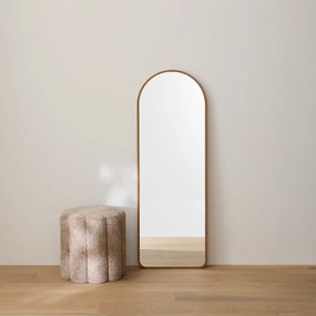 Grote spiegel, boogvormig, eikenfineer, lengte 42 x hoogte 120 cm, IODUS