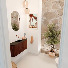 Mondiaz Joya 85cm toiletmeubel ronding links/rechts ruby met wastafel faye midden zonder kraangat urban