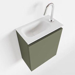 Mondiaz Ture 40cm toiletmeubel army met wastafel talc links 1 kraangat