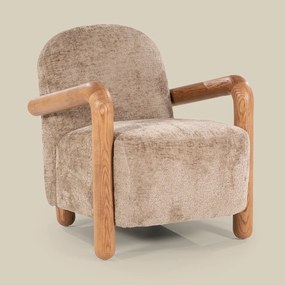 Fauteuil Met Hout Taupe