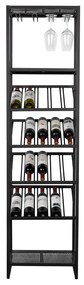Zuiver Cantor S Zwart Metalen Wijnrek - 45x35x180cm.