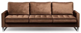 Rivièra Maison - West Houston Sofa 3,5 Seater, velvet, chocolate - Kleur: bruin