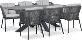 Tuinset 6 personen 240 cm Rope Grijs Lifestyle Garden Furniture Monaco/Voyage