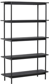 Openkast Met Vijf Planken Zwart - 120x40x190cm.