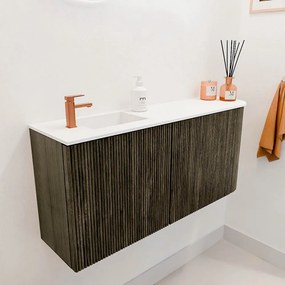 Mondiaz Joya 90cm toiletmeubel ronding rechts shadow met wastafel faye links 1 kraangat talc