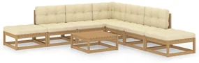 vidaXL 8-delige Loungeset met kussens massief grenenhout