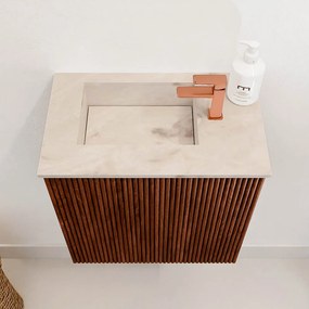 Mondiaz Joya DLux 40cm toiletmeubel ruby met wastafel faye links 1 kraangat frappe