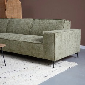 PEPP Interiors River Moderne Hoekbank Groene Stof Chaise Longue Links