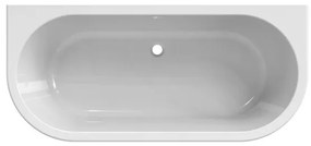 Xenz Charley half-vrijstaand bad - 165x76x58 - rond overloopgat - zonder afvoer - Acryl - wit glans 7020-01-ROZA