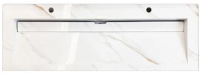 Lambini Designs Quri keramische wastafel 140cm marmer met kraangaten