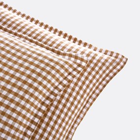 Kussensloop in gewassen linnen, Acélie Bronskleur