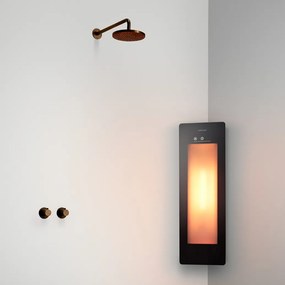 Sunshower Round Plus Small Black infraroodlamp en UV 33x95x10cm hoekopbouw