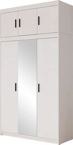 Kledingkast Novduni 105, Wit, 246x133x53cm, 135.1 kg, Kledingkast deuren: Met scharnieren, Aantal planken: 7, Aantal planken: 7